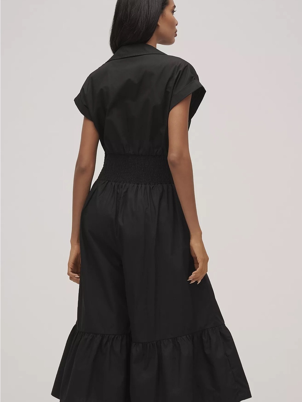 Anthropologie Pleated Shirting Wide-Leg Jumpsuit - Picture 2 of 7